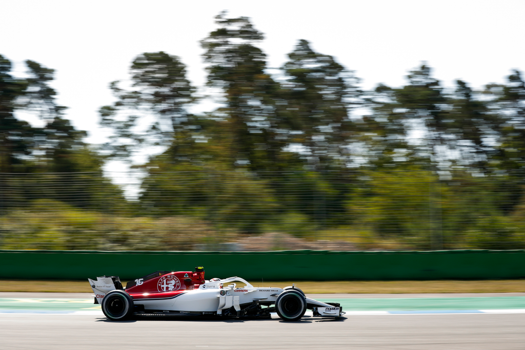 A Forma-1-es Német Nagydíj pénteki napja, Charles Leclerc, Alfa Romeo Sauber 