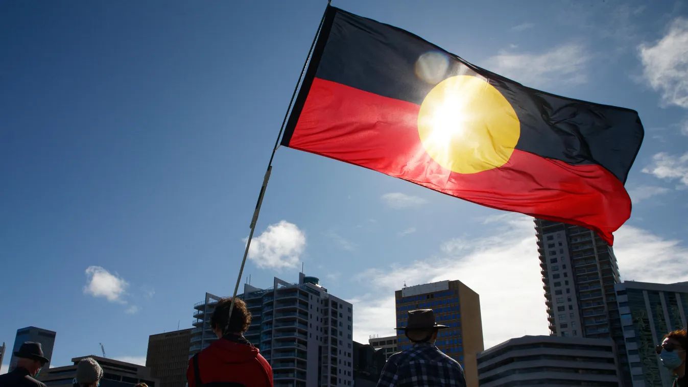 aboriginal flag australia  demonstration rights Horizontal 