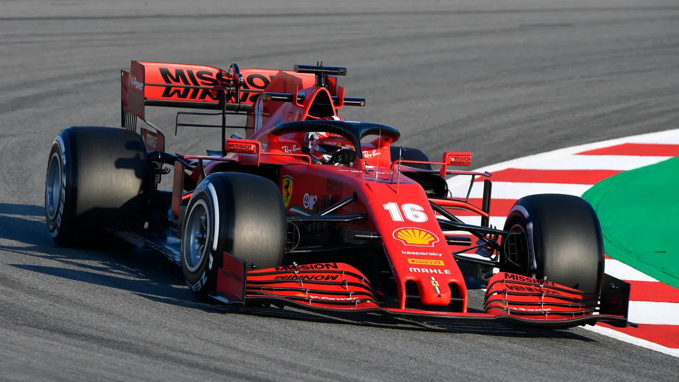Forma-1, teszt, Barcelona, 1. nap, Charles Leclerc, Ferrari 