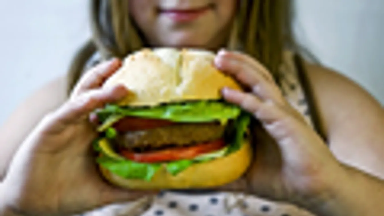 Kövér kislány hamburgerrel, elhízott gyerekek, az élelmiszergyártók mégis reklámoznak egészségtelen dolgokat 