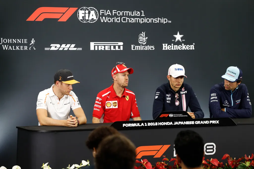 Forma-1, Stoffel Vandoorne, Sebastian Vettel, Esteban Ocon, Lance Stroll, Japán Nagydíj 