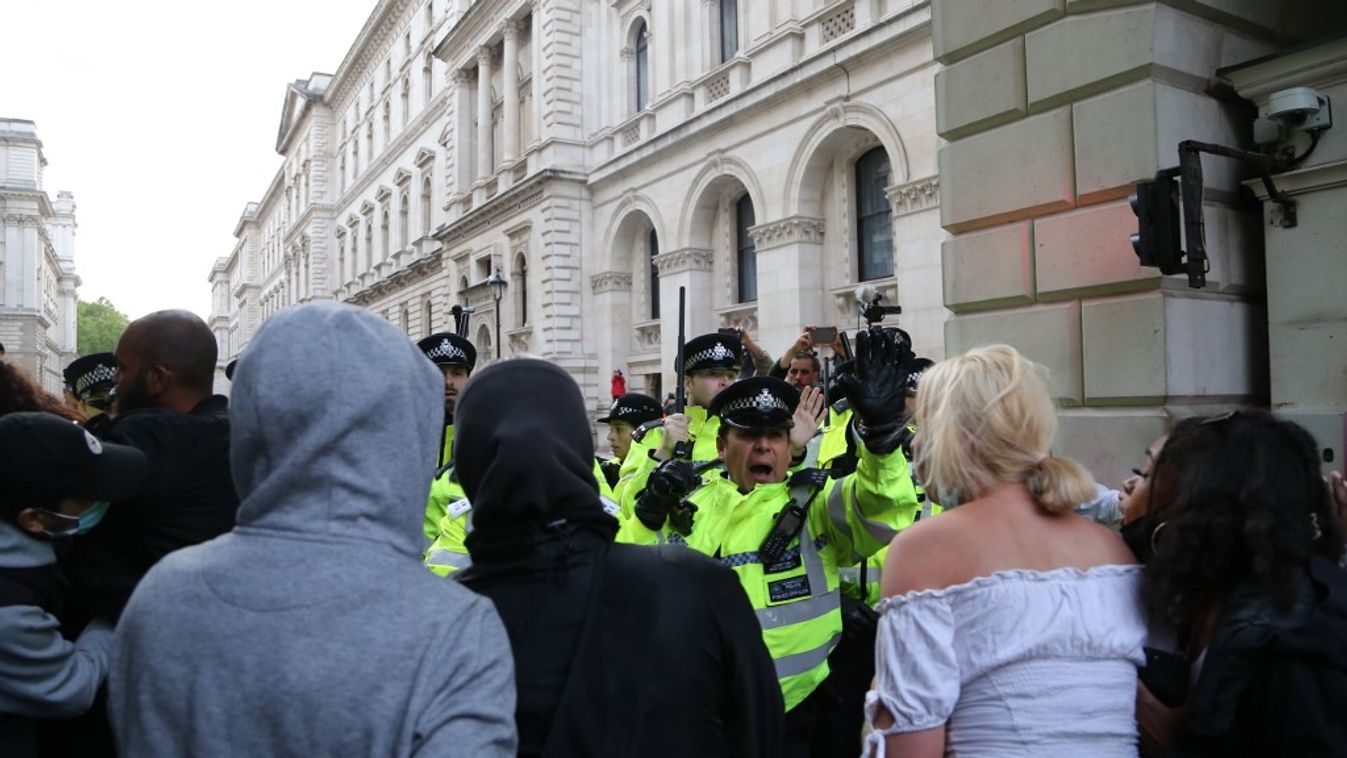 Police intervene anti-racism protest in London 2020,anti-racism,July,London,police,protest,United Kingdom 