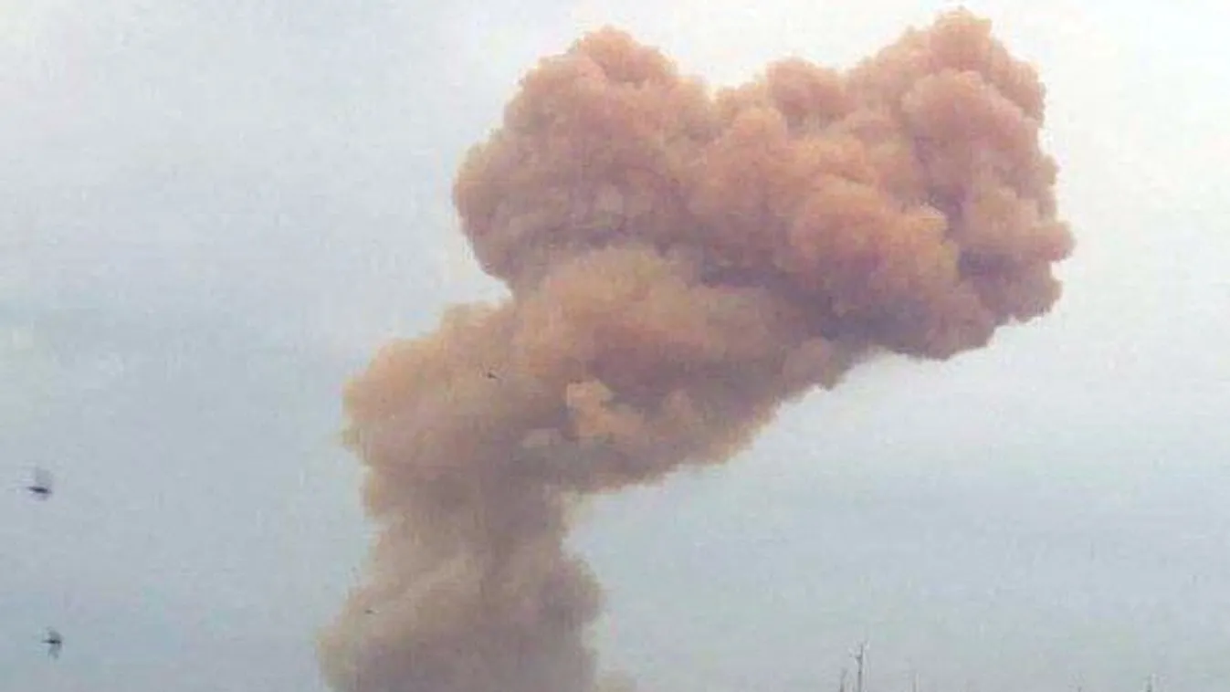 LPR Russia Ukraine Military Operation Explosion caustic vapor nitric acid vapor chemical threat toxic substance Horizontal 