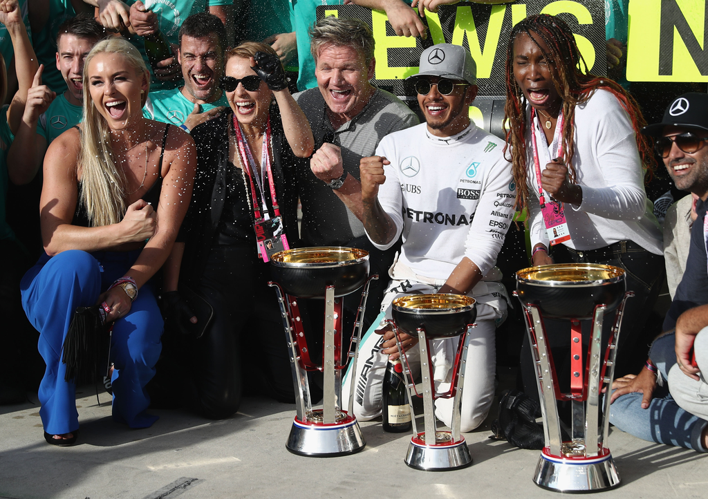 Forma-1, Lindsey Vonn, Gordon Ramsey, Venus Williams, Lewis Hamilton, Mercedes AMG Petronas, USA Nagydíj 