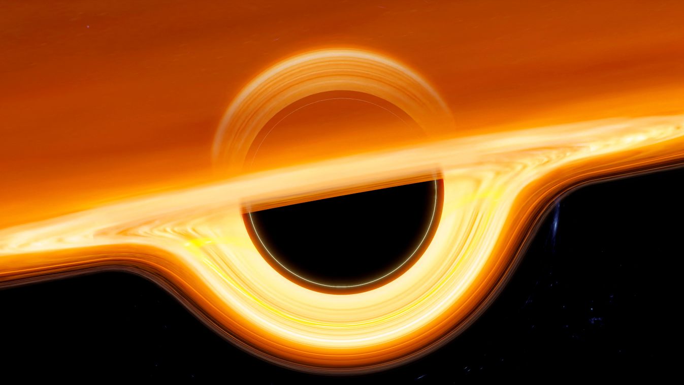 Egy fekete lyuk illusztrációja 