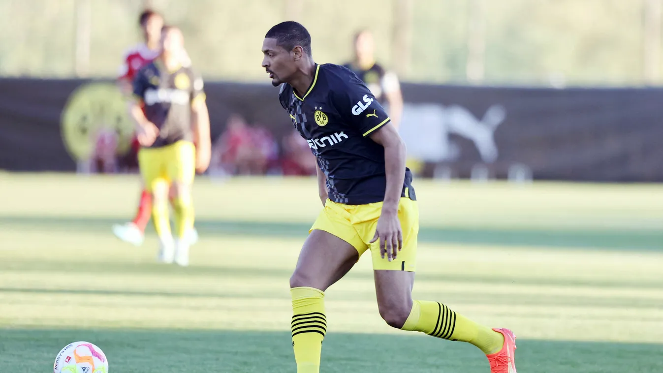 firo : 01/10/2023, football . Football: Test match in Marbella training camp BVB, Borussia Dortmund - Fortuna Dusseldorf test match in Marbella training camp Spo BVB Borussia Dortmund - Fortuna Dusseldorf Horizontal, Sebastien Haller 