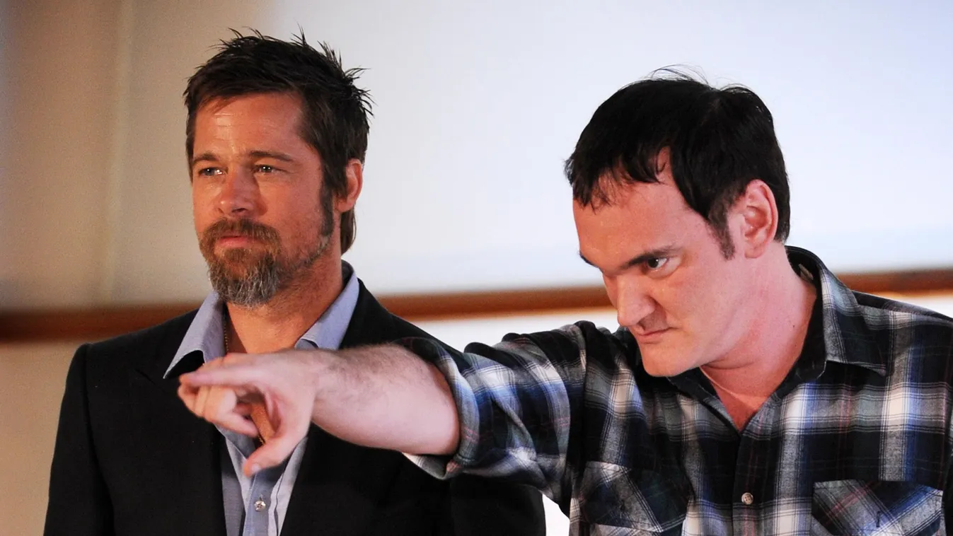 Brad Pitt és Quentin Tarantino 2009-ben a San Sebastian-i filmfesztiválon 