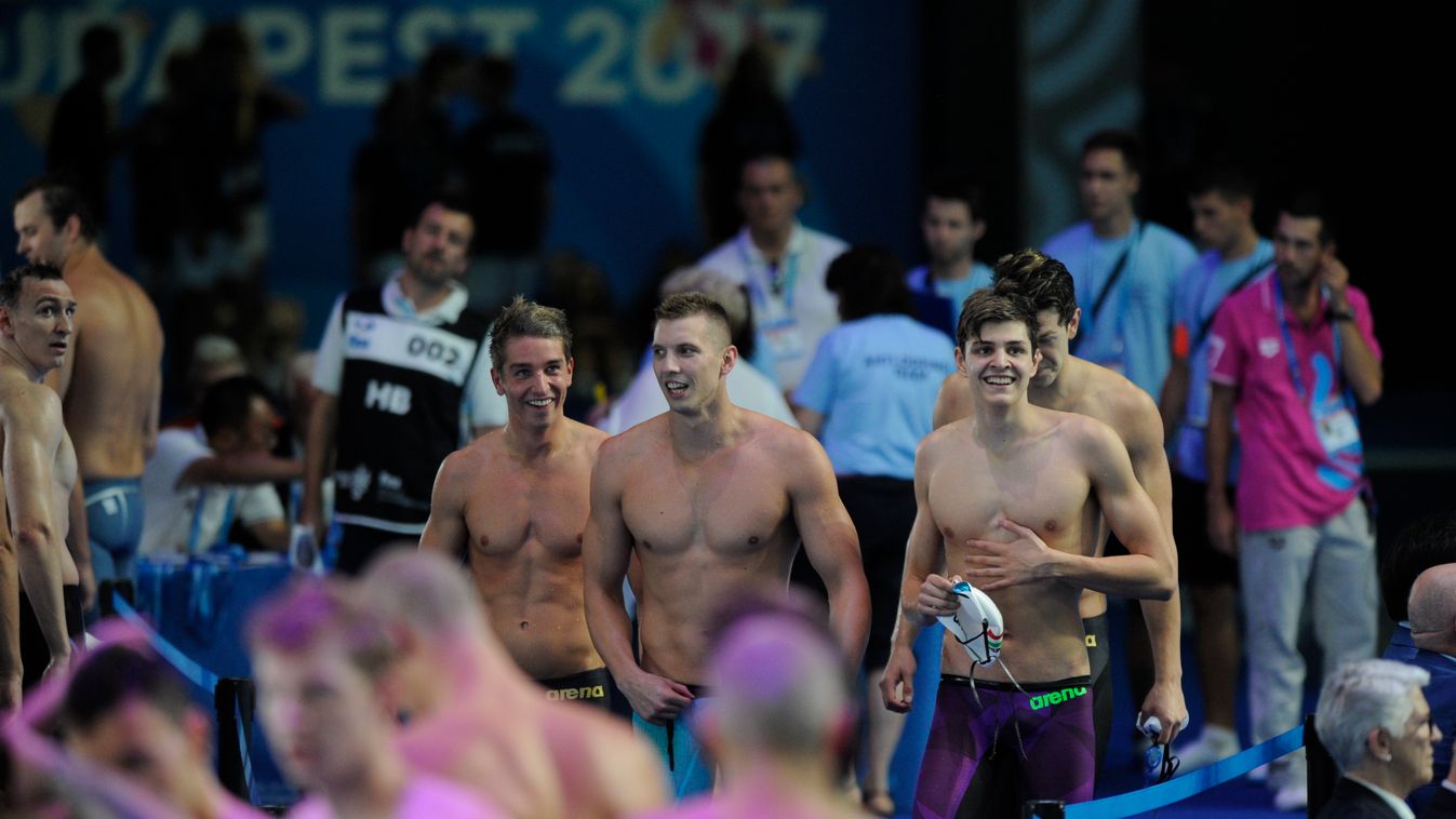 Kulcsszavak:Úszás Vizes vb, FINA2017, férfi 4x100 gyorsváltó, Kozma Dominik, Németh Nándor, Holoda Péter, Bohus Richárd. bronzérem 