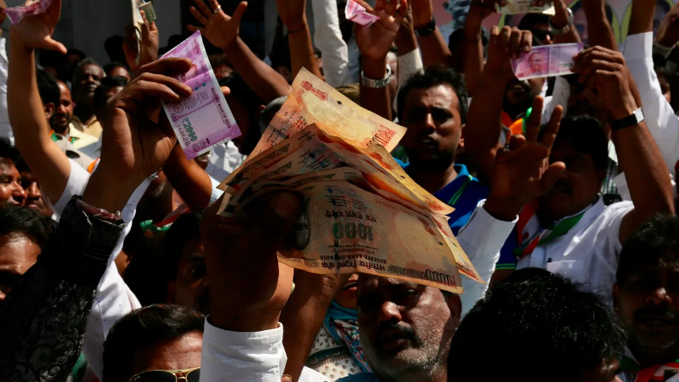 Narendra Modi, India, tüntetés, bankjegyek bevonása 