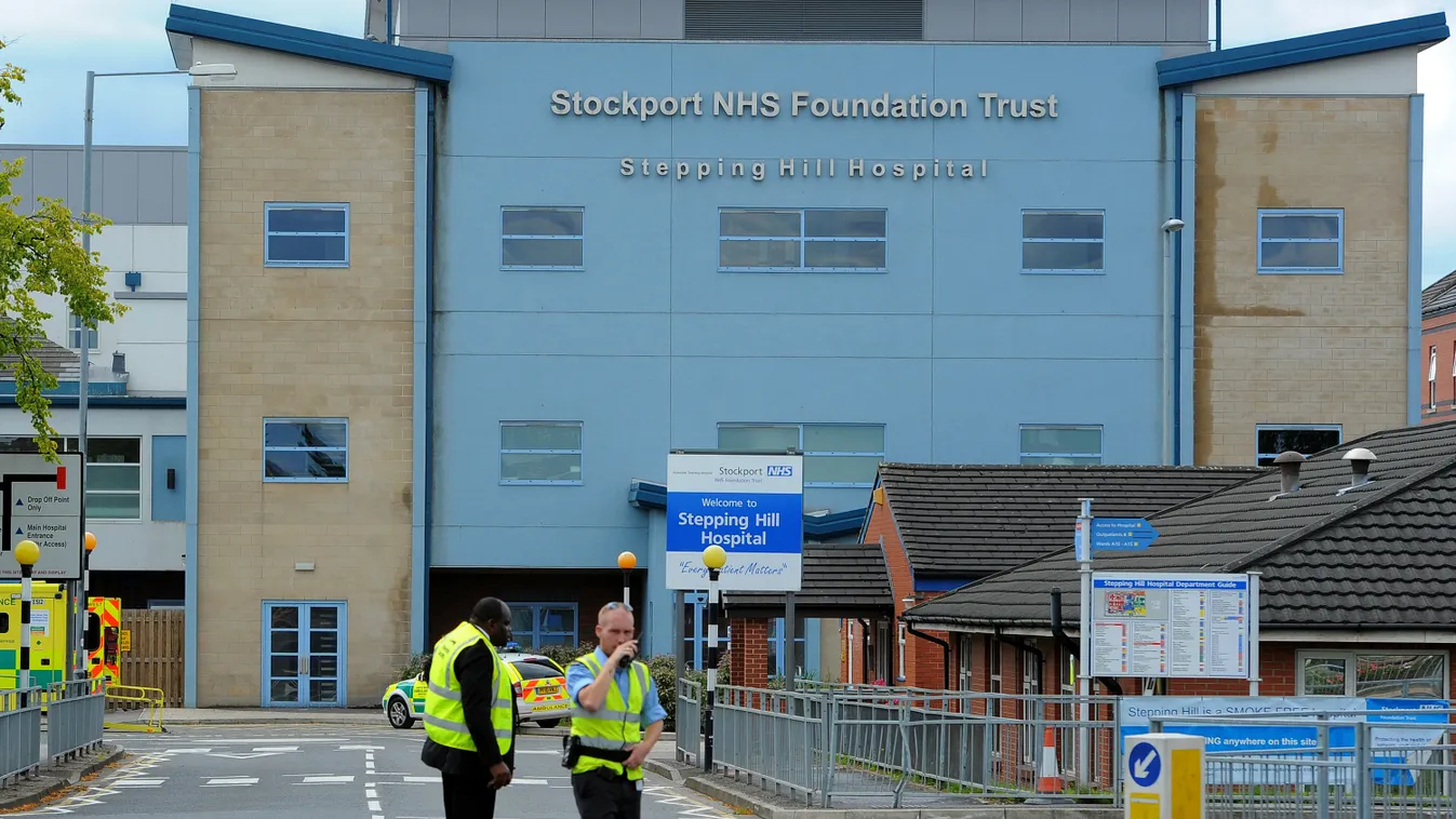 HORIZONTAL A general view of the Stepping Hill Hospital is pictured in Stockport, north-west England, on July 23, 2011. A British nurse was remanded in custody by a court Saturday on charges relating to the deaths of five patients at a hospital where dete