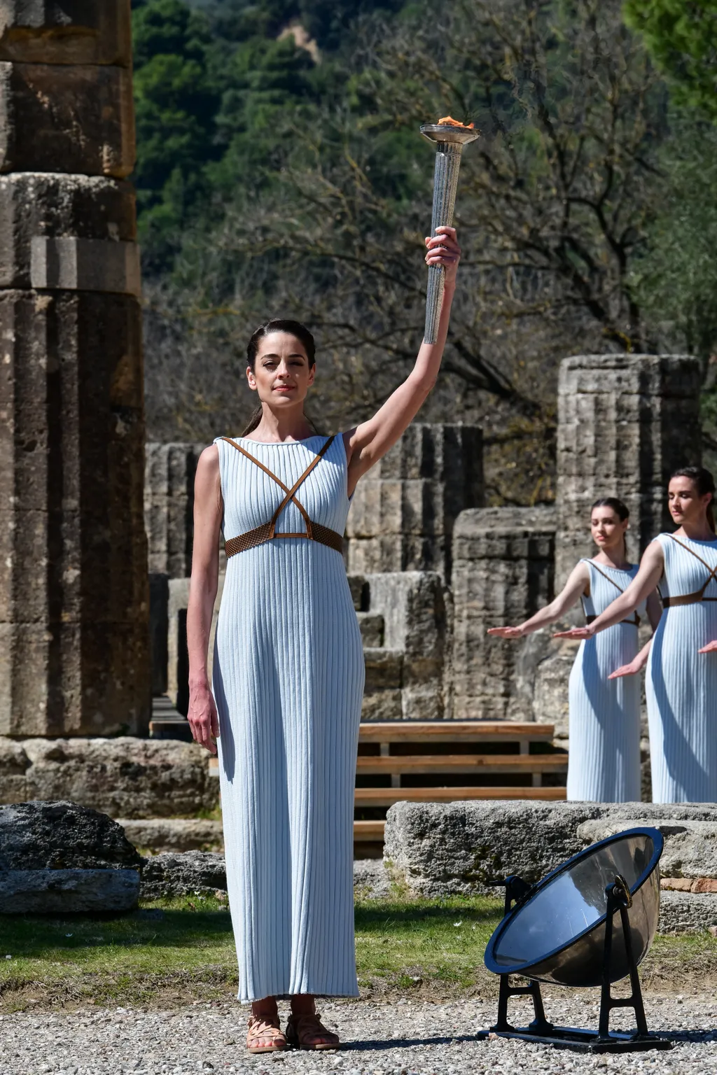 Lighting ceremony of the Olympic flame for the Tokyo Summer Olympics 2020,Greece,lighting ceremony,march,Olympia,Olympic flame,Olympi 