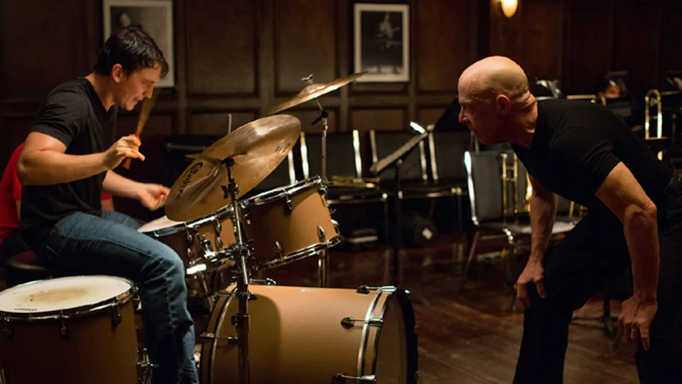 Miles Teller és J. K. Simmons a Whiplash című filmben 