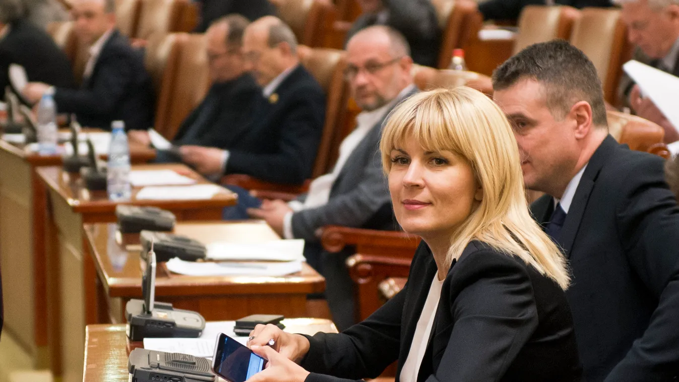 Horizontal Elena Udrea, member of the Romanian Parliament assists at the working session of the Parliament to lift her parliamentary immunity in Bucharest February 9, 2015. Head of the National Anti corruption Directorate (DNA) Laura Codruta Kovesi sent R