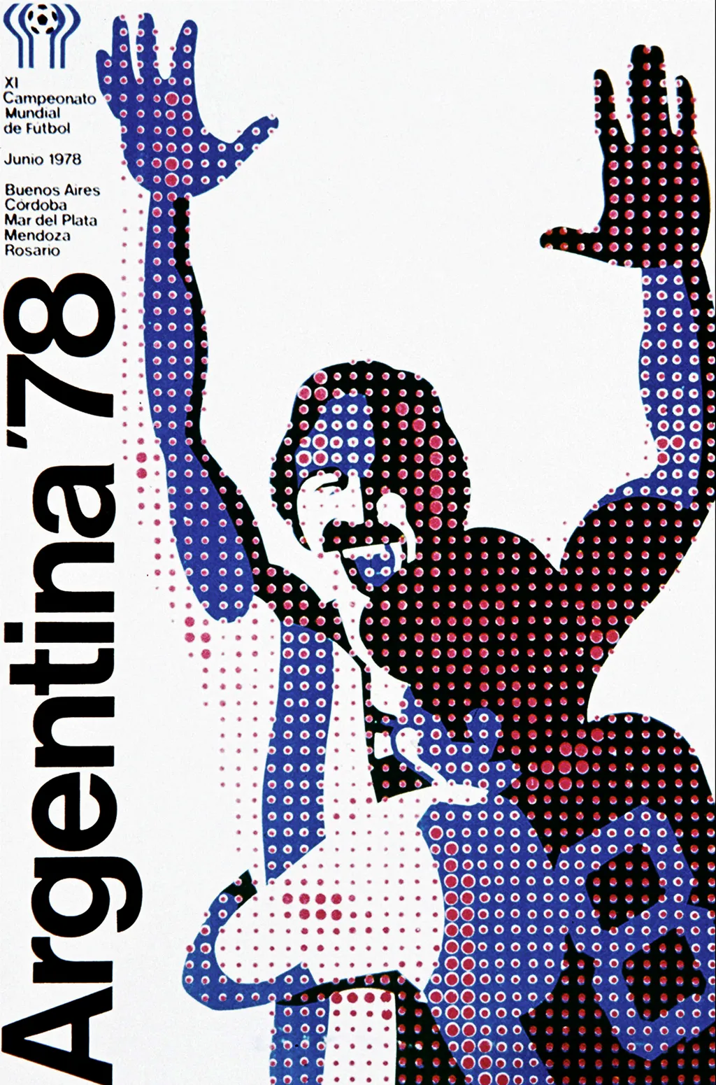 Labdarúgó-világbajnokság, labdarúgóvébé, futballvébé, labdarúgás, hivatalos plakát, poszter, 1978, Argentína 