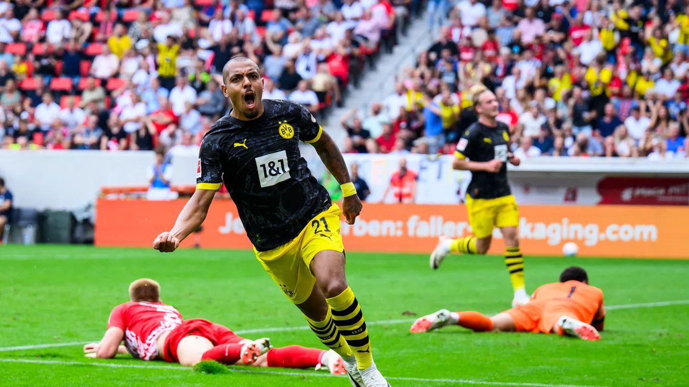 SC Freiburg - Borussia Dortmund Sports Bundesliga BVB Goal celebration cheers soccer Horizontal JOY 