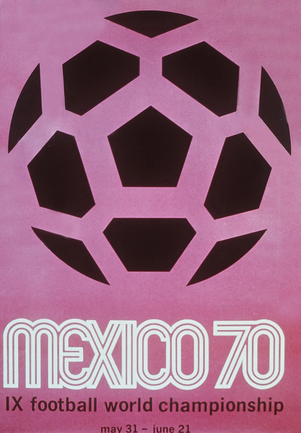 Labdarúgó-világbajnokság, labdarúgóvébé, futballvébé, labdarúgás, hivatalos plakát, poszter, 1970, Mexikó 