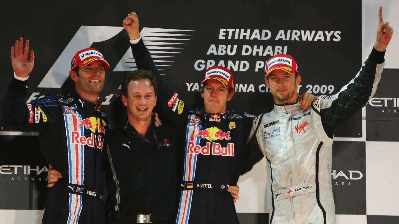 Forma-1, Mark Webber, Christian Horner, Sebastian Vettel, Jenson Button, Abu-dzabi Nagydíj 2009 