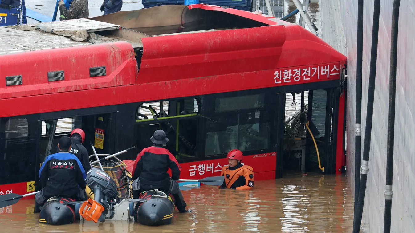 alagút, áradás, Dél-Korea 