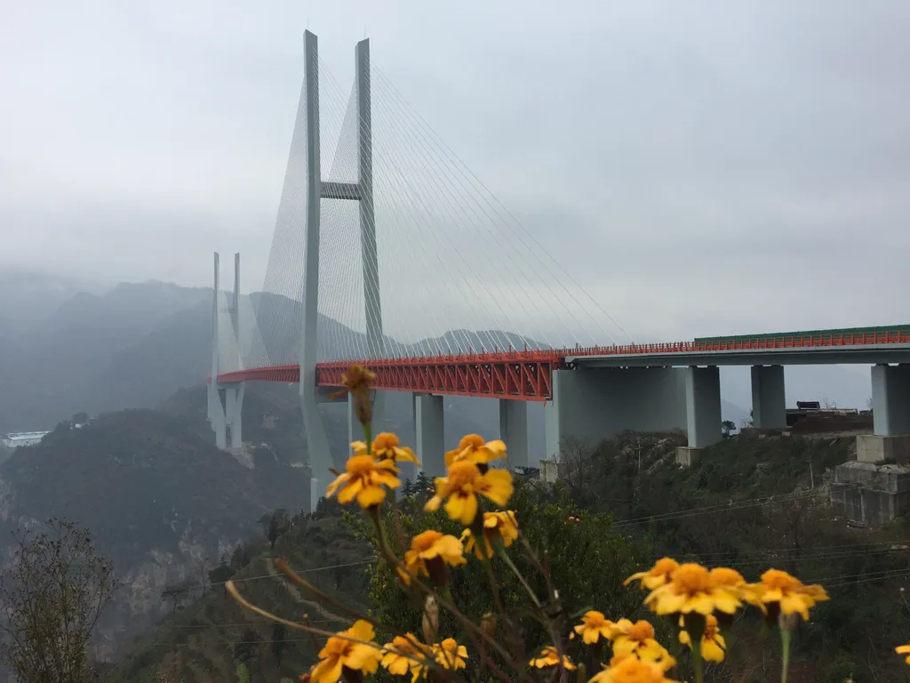 Duge bridge 2022.1.  CHINA-YUNNAN-BRIDGE-OPERATION(CN) ce Horizontal 