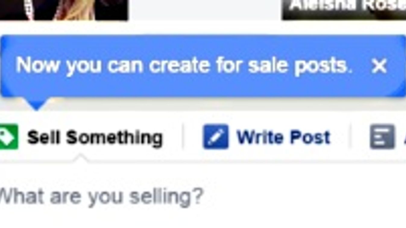 Facebook Sell Something csak kistop méretű 