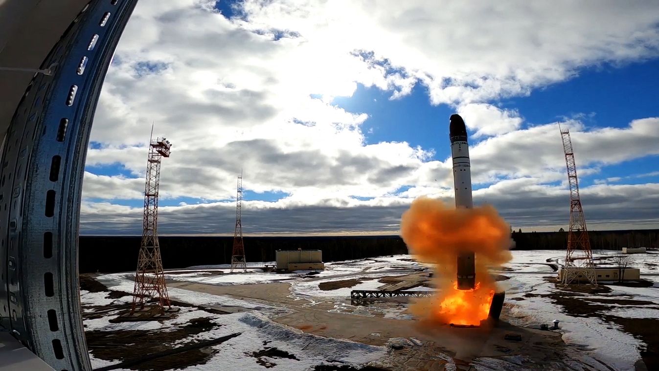Russia Ballistic Missile Launch armament army fire flame flight RVSN Horizontal 
