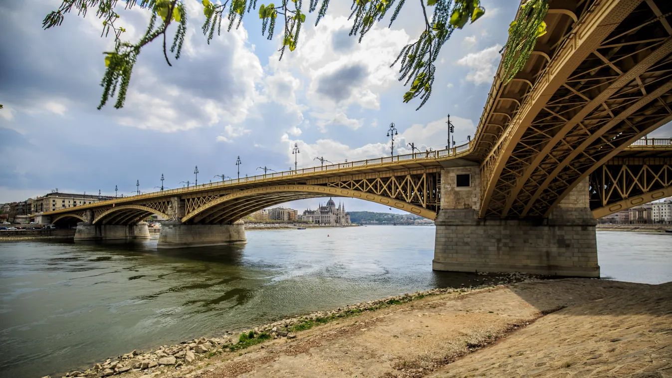 Budapest, időjárás, tavasz, április, eső, borús idő, Margit híd 