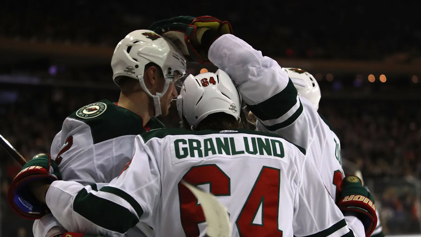 Minnesota Wild v New York Rangers GettyImageRank2 SPORT HORIZONTAL ICE HOCKEY Scoring USA Sports Team New York City Winter Sport Madison Square Garden COMMEMORATION New York Rangers Photography National Hockey League Minnesota Wild Hockey Mikael Granlund 