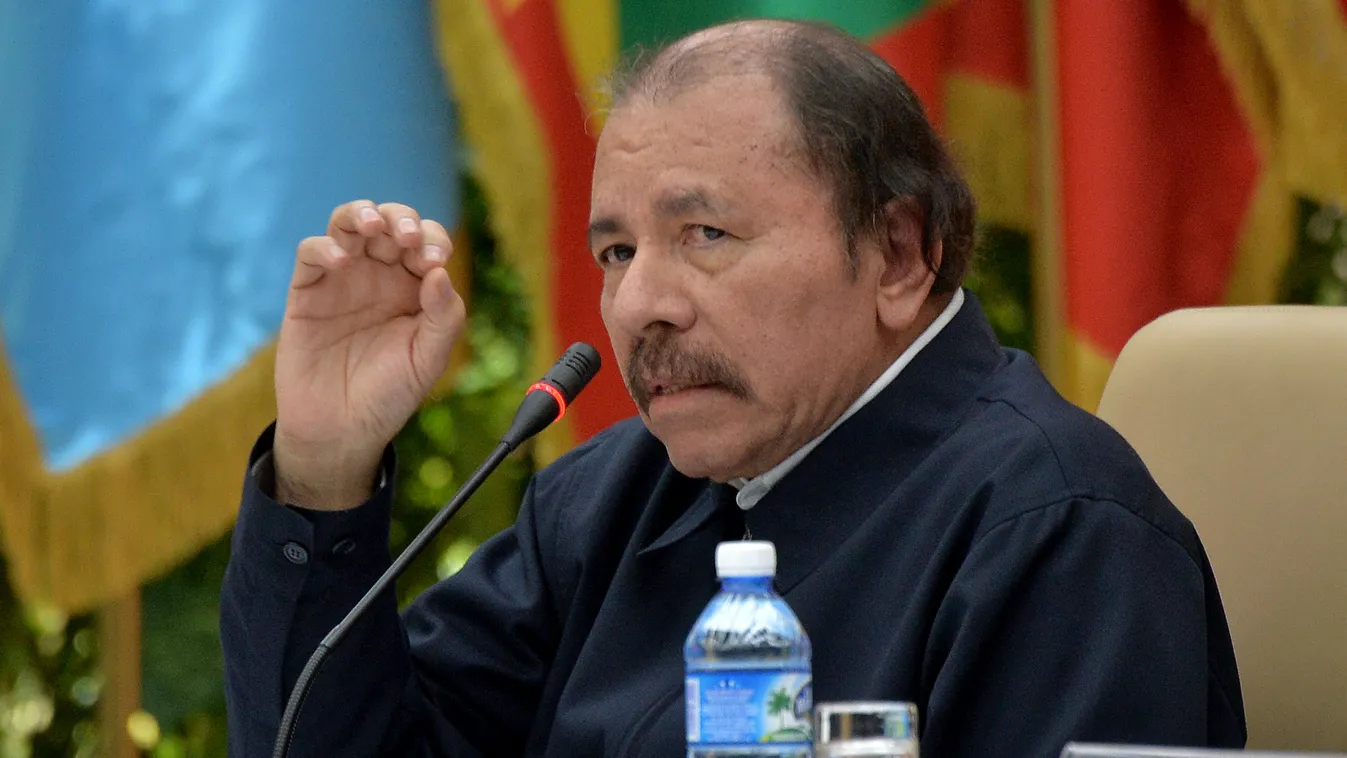 diplomacy Horizontal PRESIDENT Nicaragua's President Daniel Ortega speaks during the XVI Summit of the Bolivarian Alliance for the People of Our Americas (ALBA) in Havana, on December 14, 2018. - ALBA countries are seeking to strengthen their ties to face