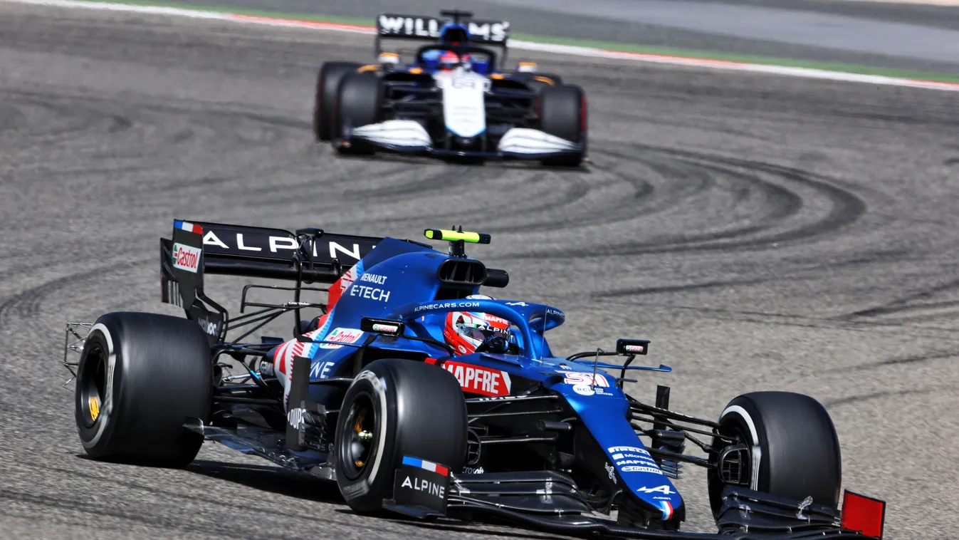 Forma-1, Esteban Ocon, Alpine F1 Team, George Russell, Williams, Bahrein teszt 3. nap 