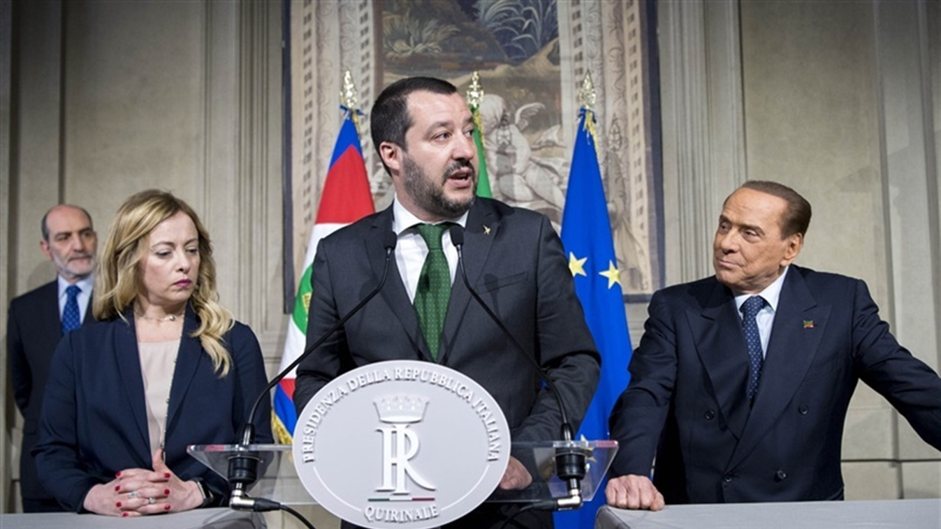 Giorgia Meloni, Matteo Salvini and Silvio Berlusconi 2018 