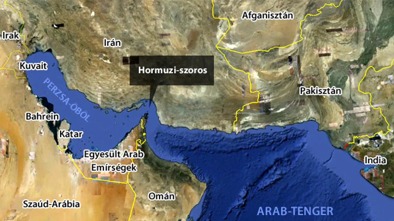 A Hormuzi-szoros elhelyezkedése, iráni konfliktus 