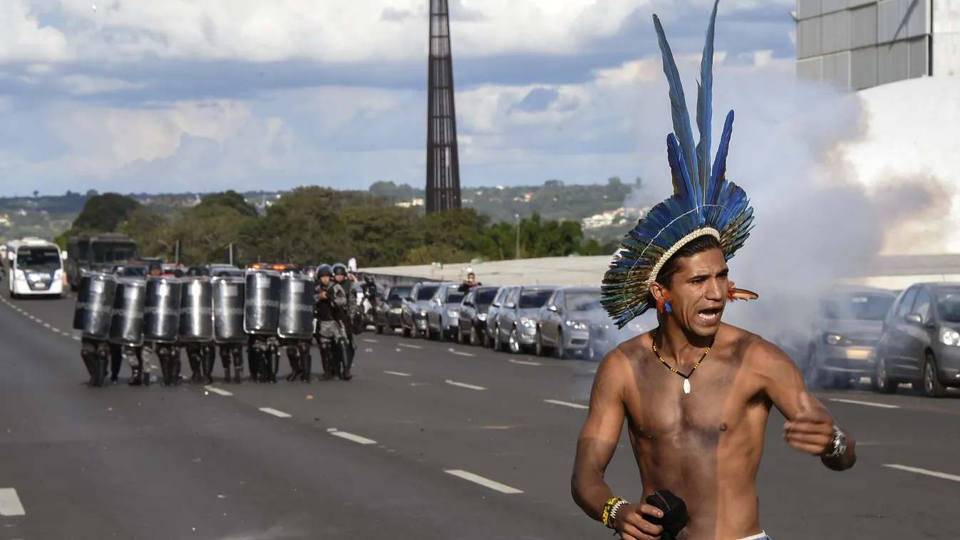 indián, tüntetés, brazília 