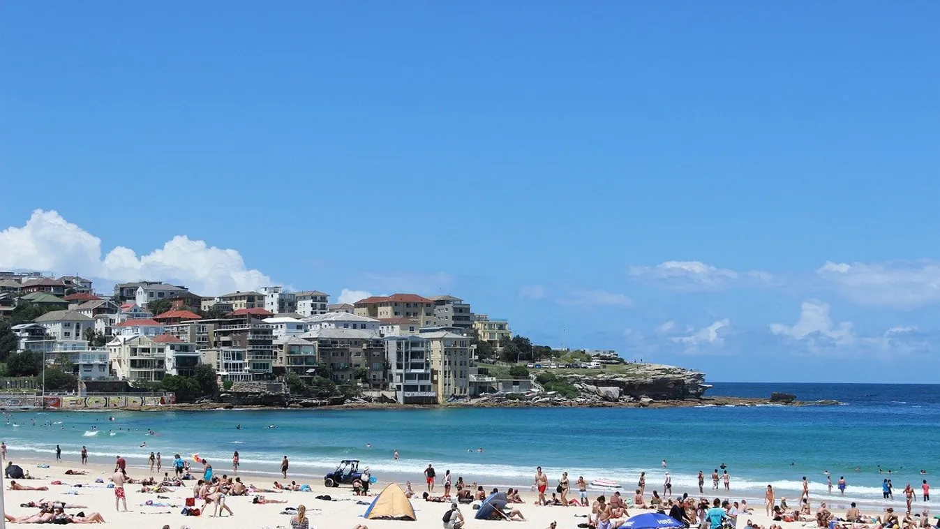 Bondi Beach Sydney strand napozás 