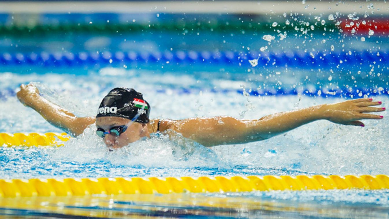 Hosszú Katinka úszik a női 200 méteres vegyesúszás előfutamában a 14. FINA vizes világbajnokságon Sanghajban