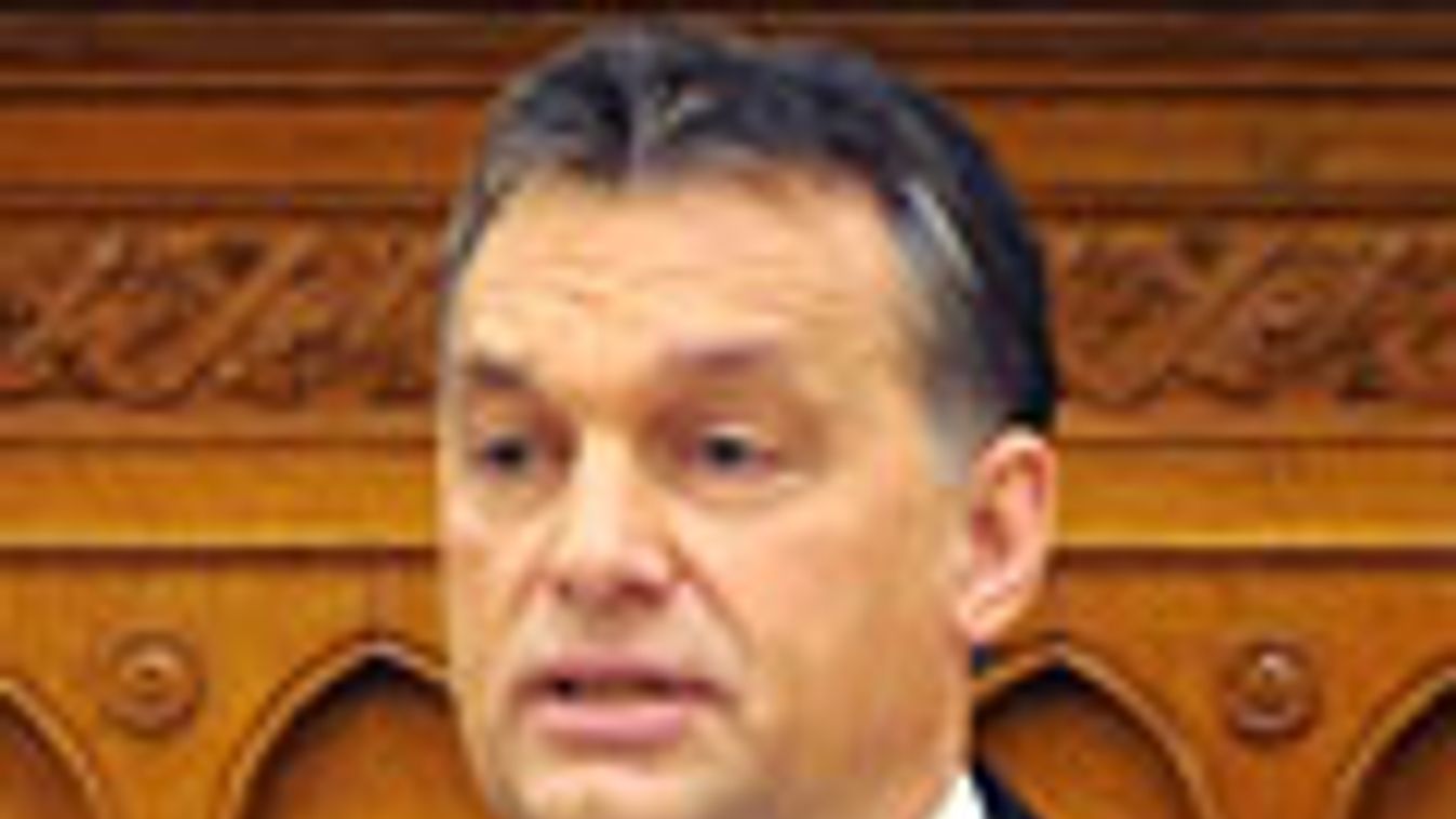 Orbán Viktor beszél az Országgyűlés plenáris ülésén a parlamentben 2011. február 14-én