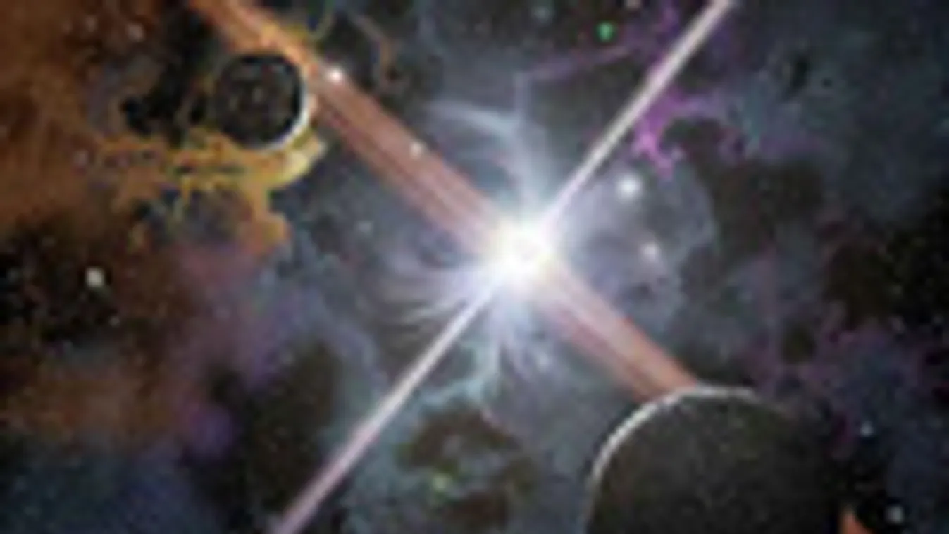 Egy pulzár feltételezett bolygóinak festménye, exobolygó