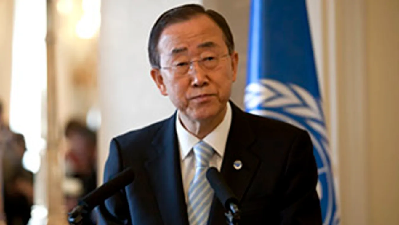 Ban Ki Mun, az Egyesült Nemzetek Szervezetének (ENSZ) főtitkára, Sándor-palota