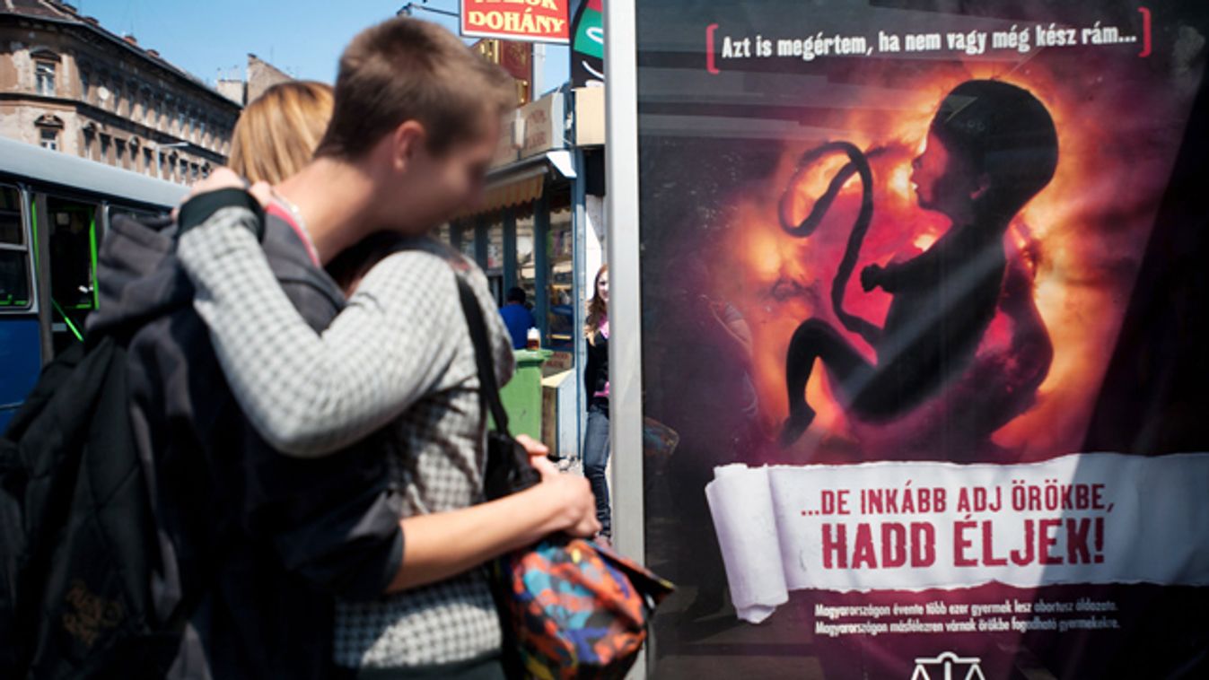 Abortusz ellenes kampány, plakát, 