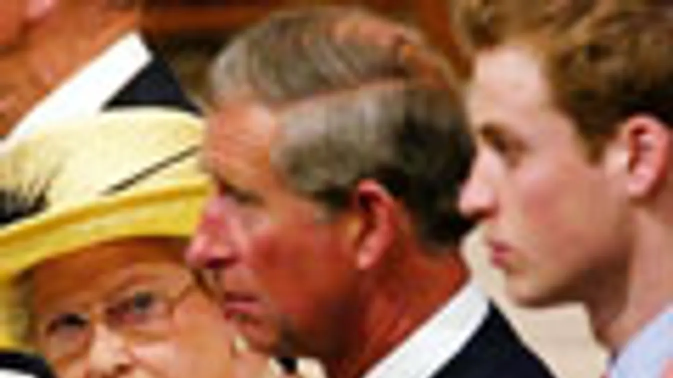 II. Erzsébet királynő, Károly herceg, Vilmos herceg a királynő megkoronázásának 50. évfordulóján
