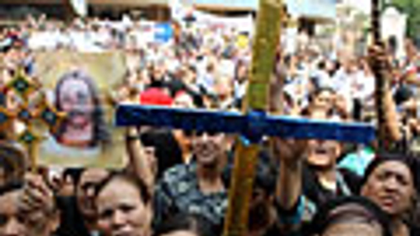 Egyiptom, Kairó, keresztény tüntetés