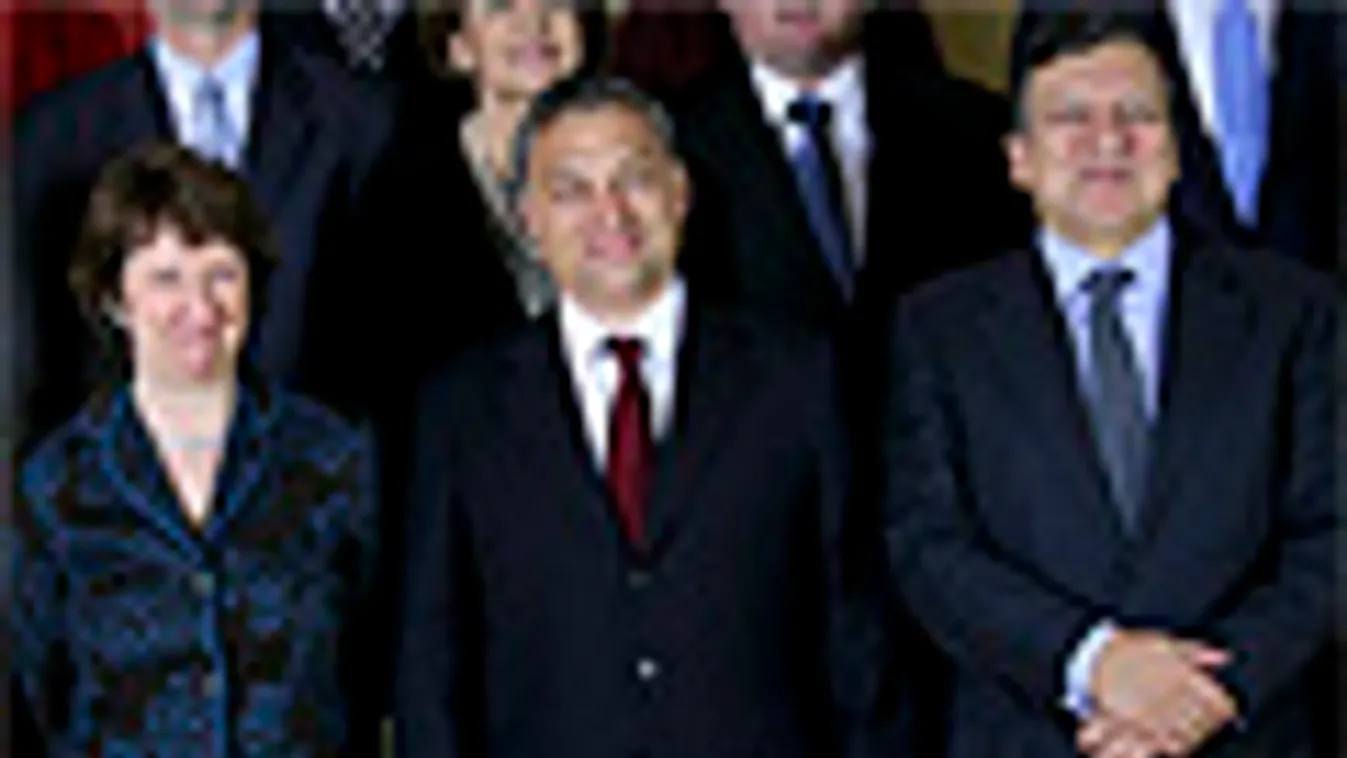 MARTONYI János külügyminiszter, Catherine ASHTON, az Európai Unió kül- és biztonságpolitikai főképviselője, ORBÁN Viktor magyar miniszterelnök és José Manuel BARROSO Brüsszelben, Európai Bizottság 