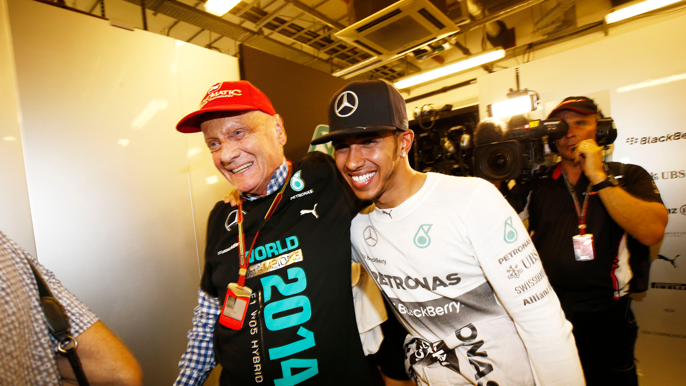 Forma-1, Niki Lauda, Lewis Hamilton, Mercedes-AMG Petronas, Abu-dzabi Nagydíj 2014 