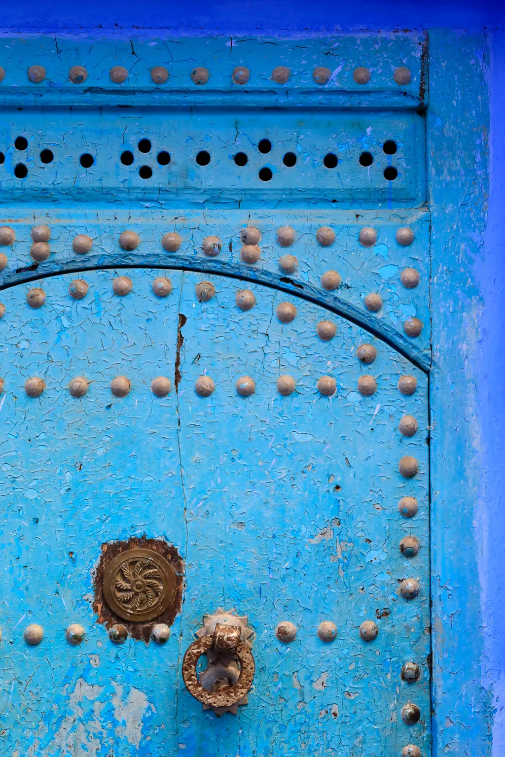Morocco rif region chefchaouen medina traditional blue door