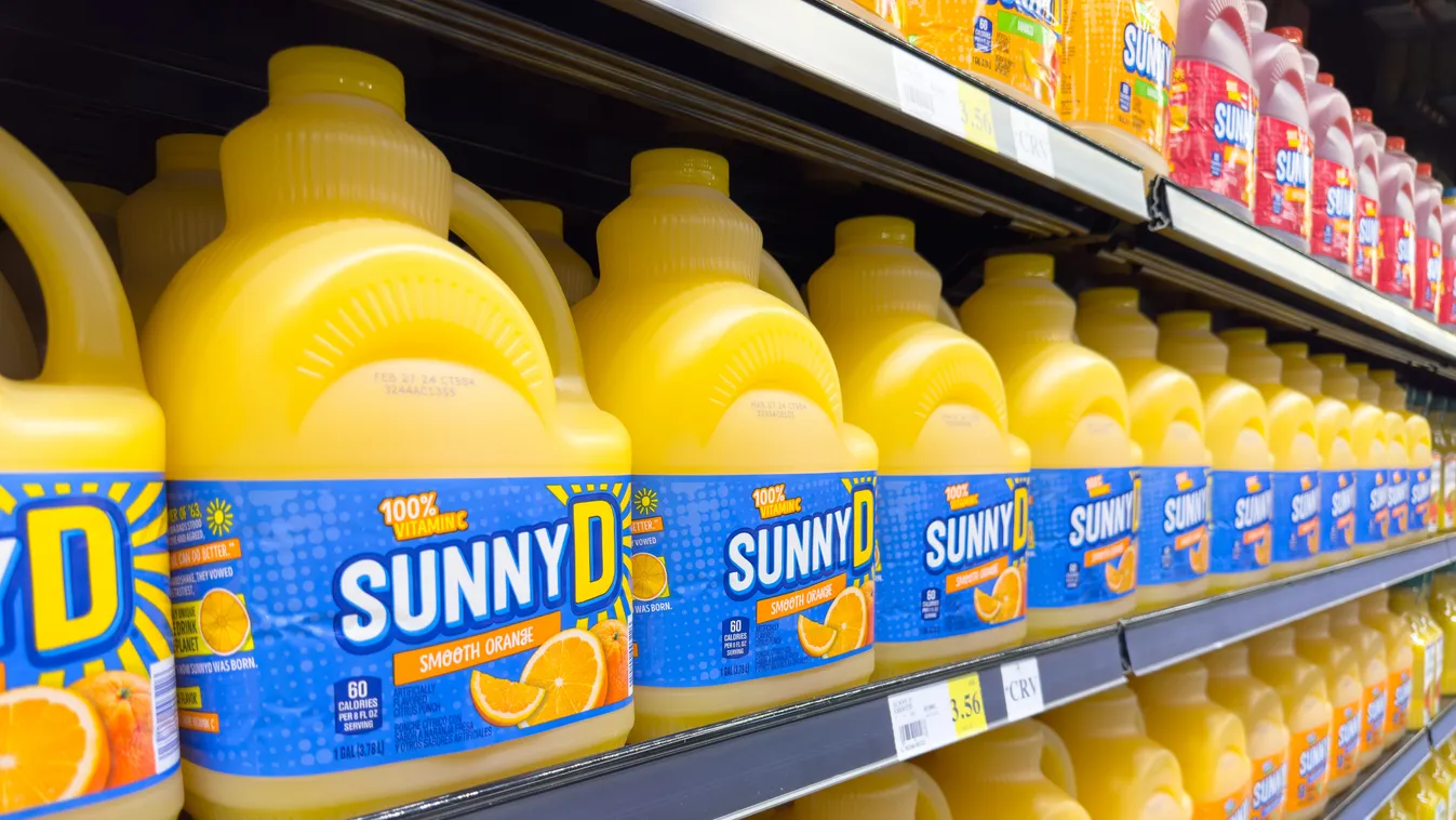 california, USA, Sunny D, üdítő, narancslé, illusztráció, címlap 