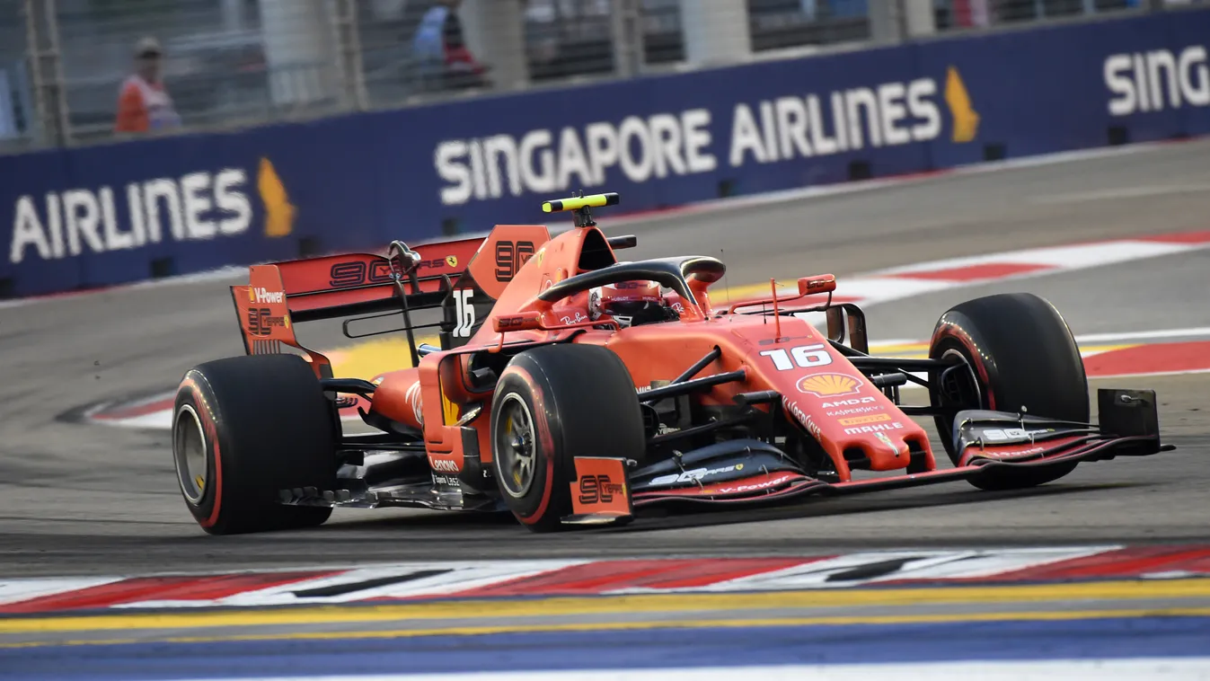 Forma-1, Szingapúri Nagydíj, szombat, Leclerc, Ferrari 