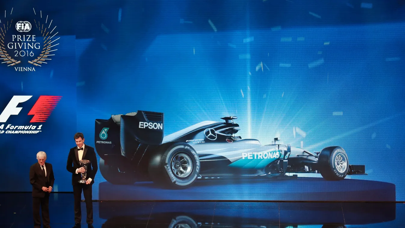 Forma-1, Bernie Ecclestone, Toto Wolff, Mercedes AMG Petronas, FIA díjátadó, Bécs 