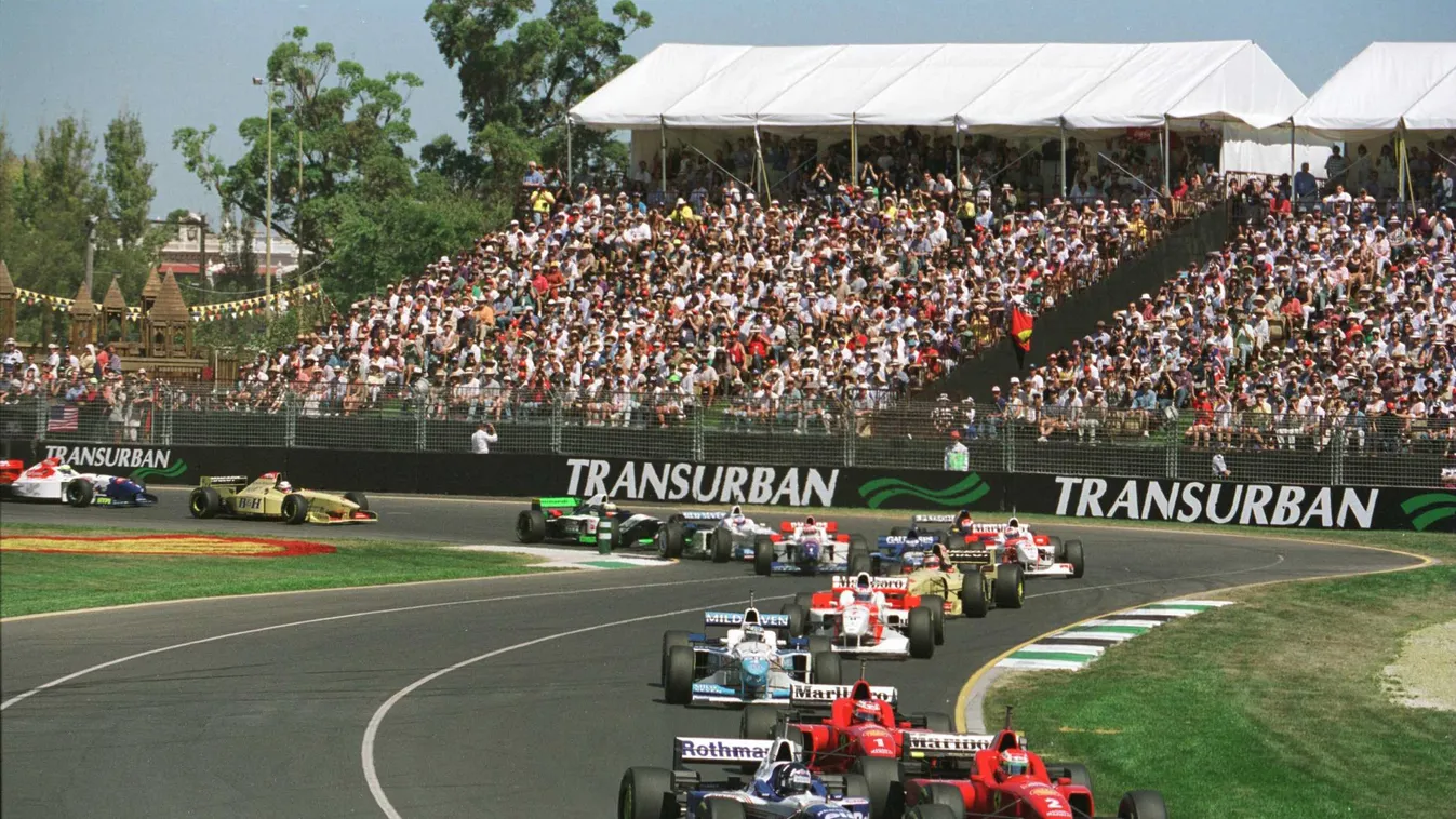 Forma-1, Ausztrál Nagydíj, 1996, rajt, Damon Hill, Eddie Irvine, Michael Schumacher, Williams, Ferrari 