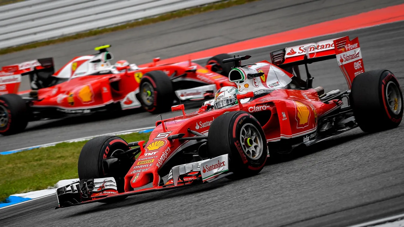 Forma-1, Német Nagydíj, Sebastian Vettel, Kimi Räikkönen, Ferrari 