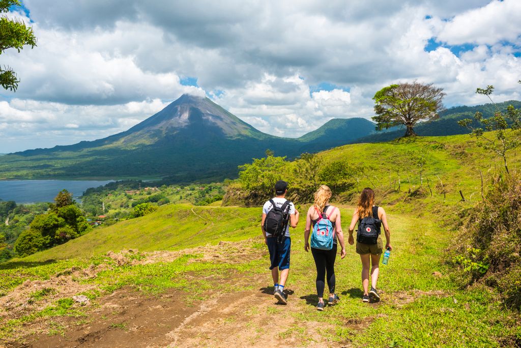 Hiking towards Arenal Volcano, Alajuela Province, Costa Rica, Central America