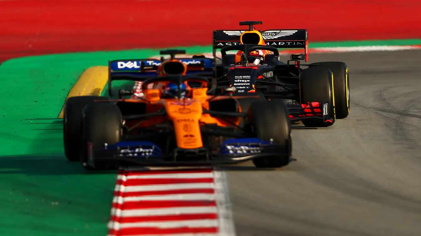 Forma-1, Carlos Sainz, McLaren Racing, Max Verstappen, Red Bull Racing, Barcelona teszt 3. nap 